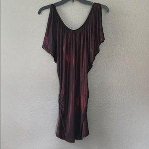 Black Dressy Blouse with Red Reflect